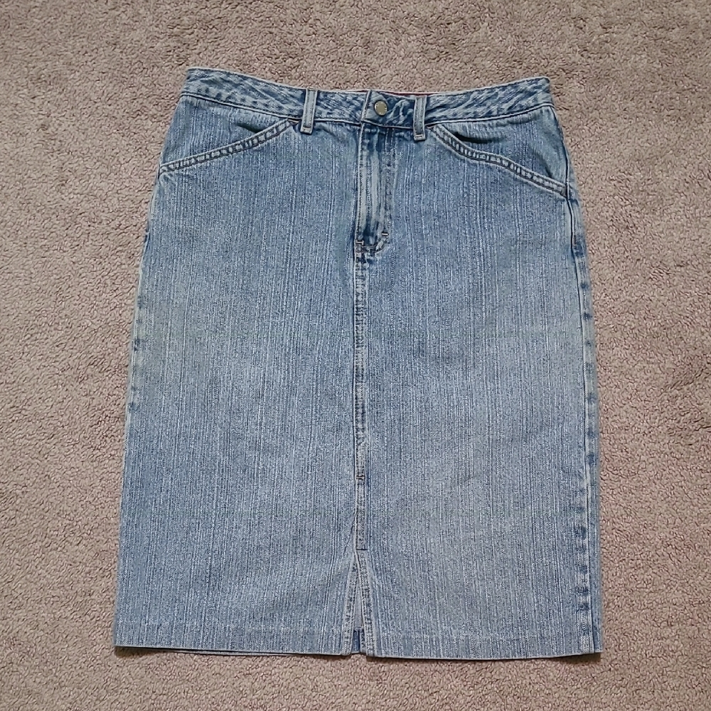 *5 for $10* Tommy Hilfiger Jean Midi Skirt Size 8